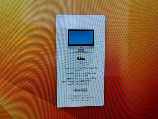 Apple iMac 21.5" 2017 / Intel Core i5 8GB RAM 1TB HDD