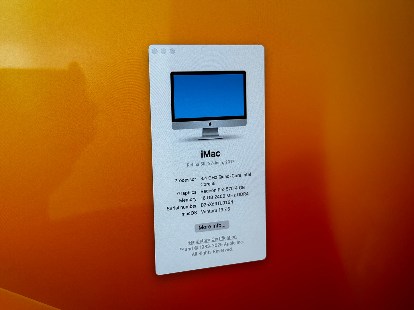 Apple iMac 27" 5K Retina 2017 / Intel Core i5 16GB RAM 256G/512G SSD